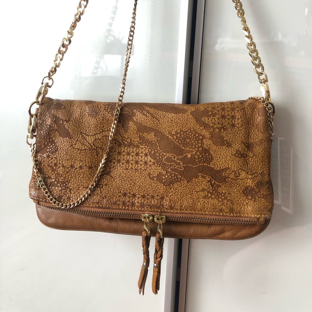 Double strap bag Zadig & Voltaire in golden hardware and light camel leather